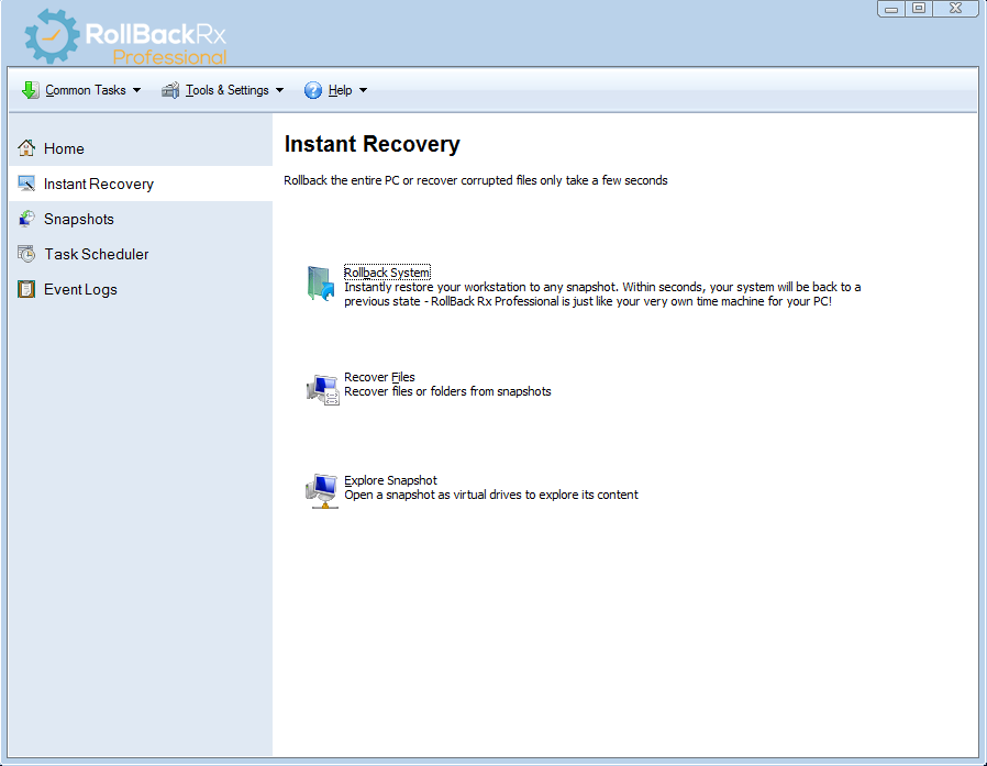 screenshot of RollBack Rx Professional